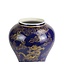 Chinesischer Vase mit Deckel Porzellan Navy Blau Drache Handgefertigt D28xH45.5cm