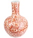 Grand Vase Chinois Porcelaine Dragon Blanc Rouge Peint À La Main D37xH53cm
