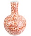 Large Chinese Vase Porcelain Red White Dragon Handpainted D37xH53cm