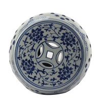 Ceramic Garden Stool Blue White Dragon Porcelain W33xH45cm