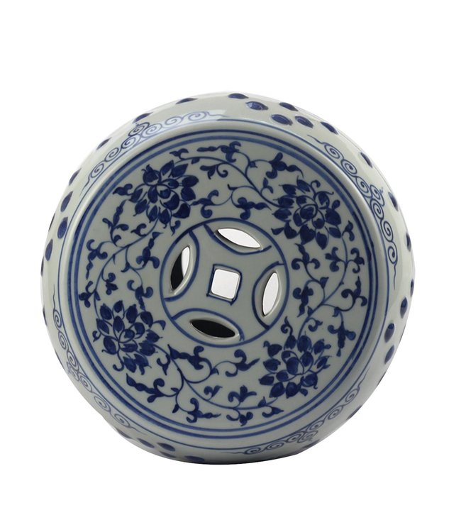 Keramik Hocker Blau Weiß Drache Porzellan B33xH45cm