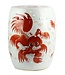 Taburete Ceramica Chino con Leones de Fu Pintado a Mano Anch.33 x Alt.45 cm