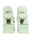 Ensemble Chiens Foo Chinois Gardiens de Temple Lions Menthe/2 Porcelaine Fait Main L6xP8xH15cm