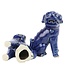 Chinese Foo Dogs Blauw Porselein Set/2 Handgemaakt W9xD5xH13cm