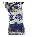 Estuatas Chinas Azul Blanco Porcelana Emperador Emperatriz Juego/2 Hecho a Mano