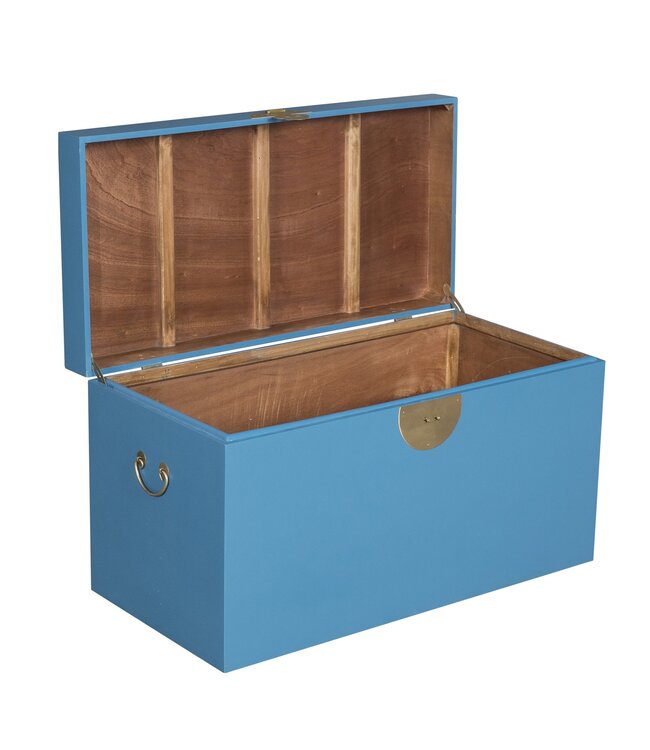 Malle Coffre de Rangement Bleu Ciel - Orientique Collection L90xP45xH50cm