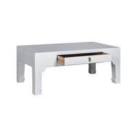 Table Basse Chinoise Blanc - Orientique Collection L110xP60xH45cm