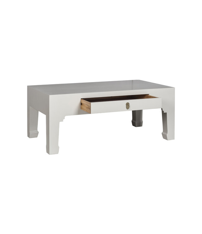 Table Basse Chinoise Moonshine Grège - Orientique Collection L110xP60xH45cm