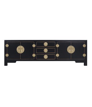 Fine Asianliving Chinese TV Kast Onyx Zwart - Orientique Collection B175xD47xH54cm