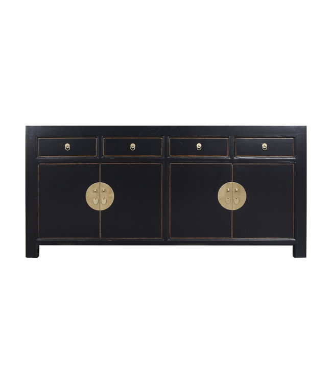 Chinesisches Sideboard Onyx Schwarz - Orientique Kollektion B180xT40xH85cm