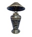 Lámpara de Mesa Espiral de Bambú Hecha a Mano Negra D.40xA65cm