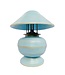 Lampe de Table en Bambou Spirale Fait Main Bleue 37x37x40cm