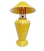 Tischlampe Bambus Spirale Handgefertigt Gelb 40x40x65cm