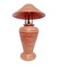 Bamboe Tafellamp Spiraal Handgemaakt Rood D40xH65cm