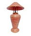 Lampe de Table en Bambou Spirale Fait Main Rouge 40x40x65cm
