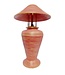 Lampe de Table en Bambou Spirale Fait Main Rouge 40x40x65cm