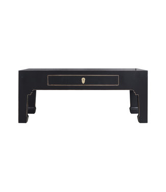 Fine Asianliving Tavolino Cinese Onice Nero - Collezione Orientique L110xP60xA45cm