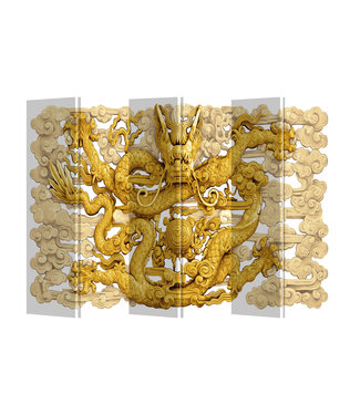 Fine Asianliving Paravento Cinese Separè Divisorio Interno L240xA180cm Drago 6 Pannelli