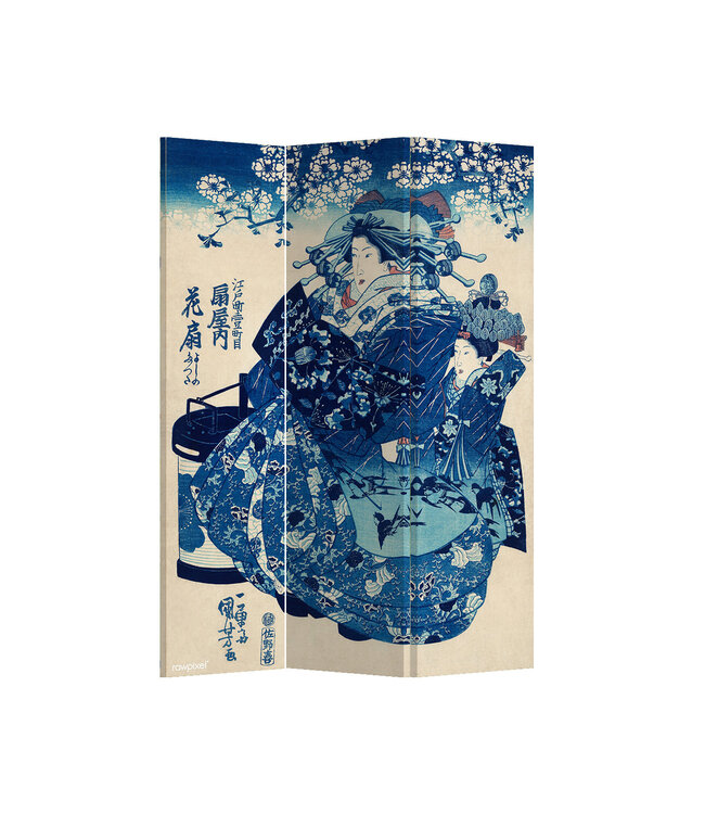 Kamerscherm Scheidingswand B120xH180cm 3 Panelen Japanse Keizerin