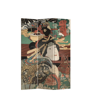 Fine Asianliving Room Divider Privacy Screen 3 Panels W120xH180cm Japanese Myth