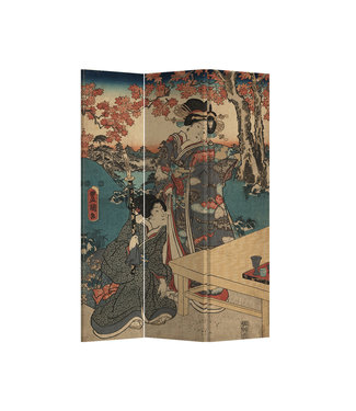 Fine Asianliving Room Divider Privacy Screen 3 Panel Japanese Empress L120xH180cm