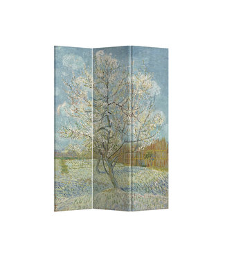 Fine Asianliving Paravent Raumteiler Rosa Pfirsichbaum Van Gogh B120xH180cm 3 Paneele