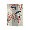 Fine Asianliving Paravent Raumteiler B120xH180cm 3-teilig Japanische Blaue Vögel und Beeren
