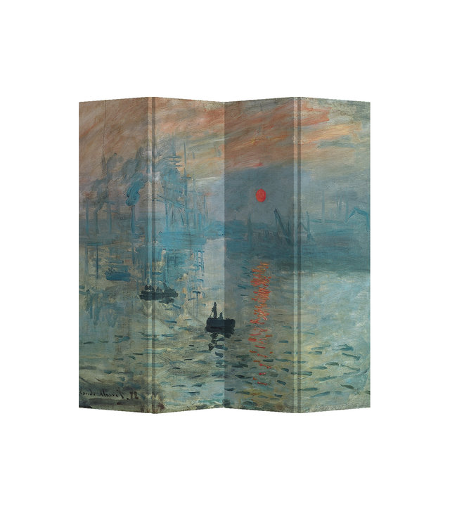 Paravent Interieur L160xH180cm 4 Panneaux Claude Monet Soleil Levant