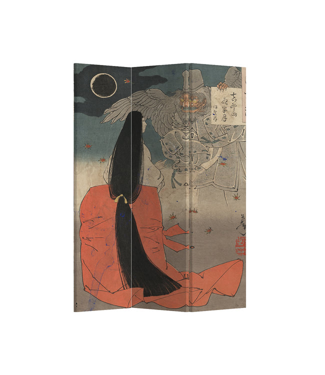 Kamerscherm Scheidingswand B120xH180cm 3 Panelen Japanse Mythe