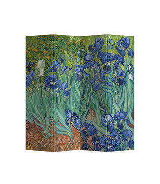 Fine Asianliving Paravent Raumteiler B160xH180cm Trennwand Van Gogh Iris 4-teilig