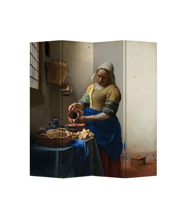 Paravent pliant 4 panneaux The Milkmaid Vermeer L160xH180cm