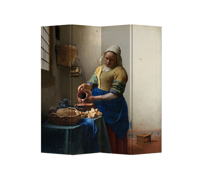 Paravent Raumteiler B160xH180cm 4 Paneele Die Milchmagd Vermeer