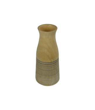 Fine Asianliving Vase en Bois de Manguier Gris Fait Main en Thaïlande