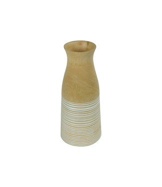 Fine Asianliving Decorative Vase Mango Wood Handmade in Thailand White