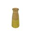 Vase Style Japandi Bois de Manguier Jaune Fait Main D7xH23cm