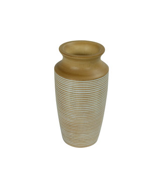 Fine Asianliving Decorative Vase Mangowood Handmade in Thailand White