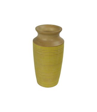 Fine Asianliving Decorative Vase Mango Wood Handmade in Thailand Yellow