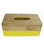 Fine Asianliving Tissue Box Mango Wood Yellow Handmade in Thailand W27xD16xH10cm