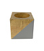 Japandi Kerzenhalter Mangoholz Handgefertigt Grau D10xH10cm