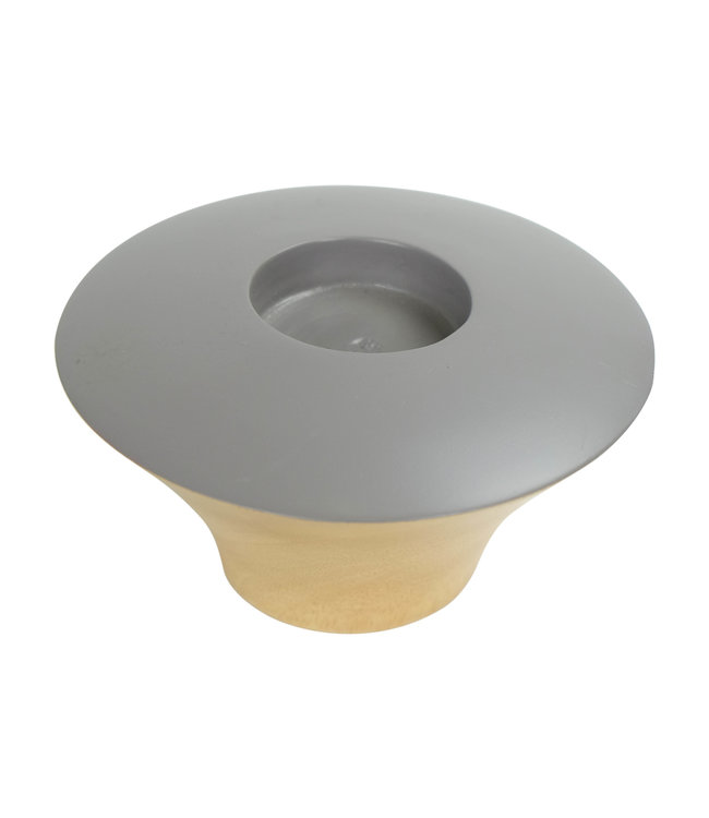 Japandi Kaarshouder Mangohout Handgemaakt Grijs D13xH8cm