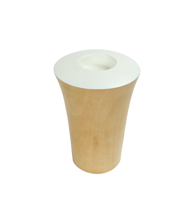 Candle Holder Mangowood Handmade in Thailand White