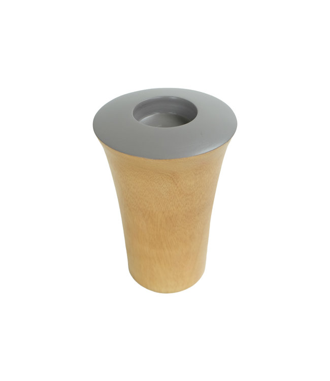 Japandi Candle Holder Mangowood Handmade Grey D11xH15cm