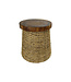 Jute Hocker Mit Holz Top Hergestellt in Thailand 40x45cm