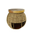Handbraided Jute Stool with Wooden Top and Storage Space Handmade in Thailand 40x45cm