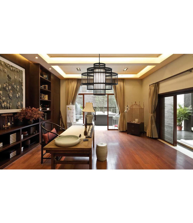 Suspension en Bambou Noir Fait Main - Louis D60xH60cm