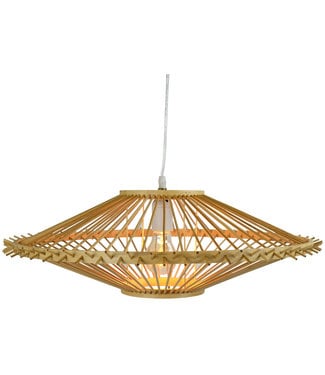 Fine Asianliving Lampe á Suspension en Bambou Fait Main - Zoe L55xP55xH18cm