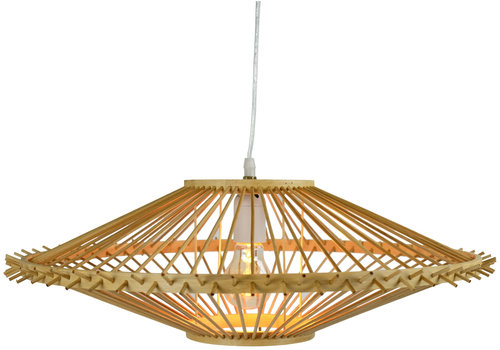 Fine Asianliving Lampe á Suspension en Bambou Fait Main - Zoe L55xP55xH18cm