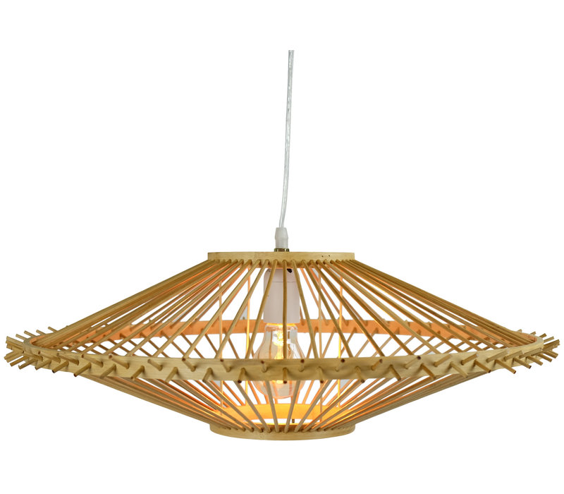 Lampe á Suspension en Bambou Fait Main - Zoe L55xP55xH18cm