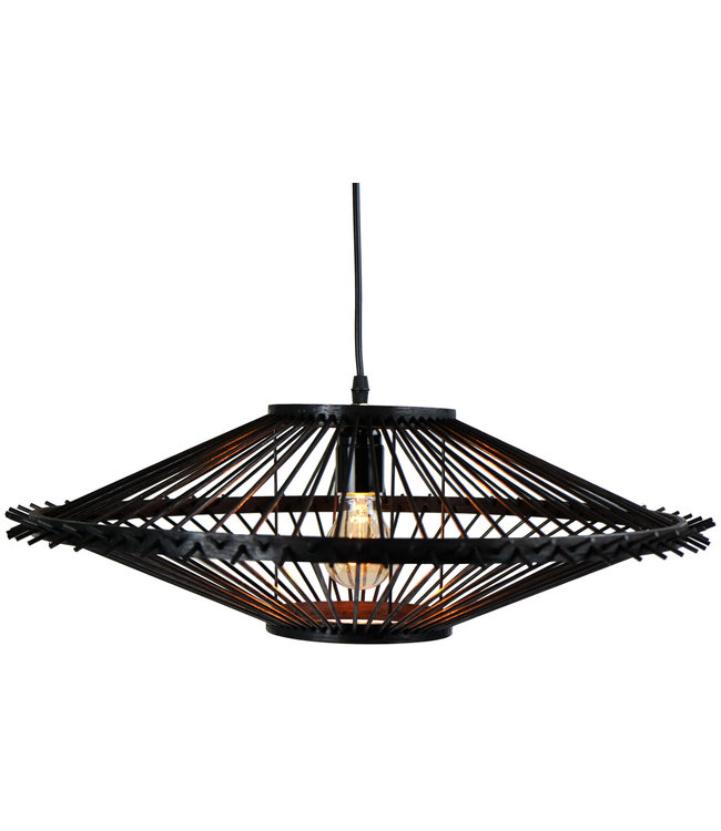 Lampada a Sospensione in Bambù Fatta a Mano - Liam L55xP55xA18cm