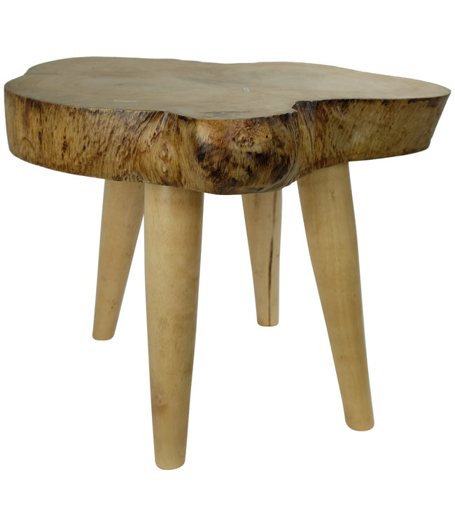 Mesa Auxiliar Tailandesa de Madera de Mango Hecha a Mano Natural